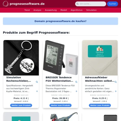 Screenshot prognosesoftware.de