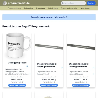 Screenshot programmart.de