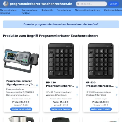 Screenshot programmierbarer-taschenrechner.de