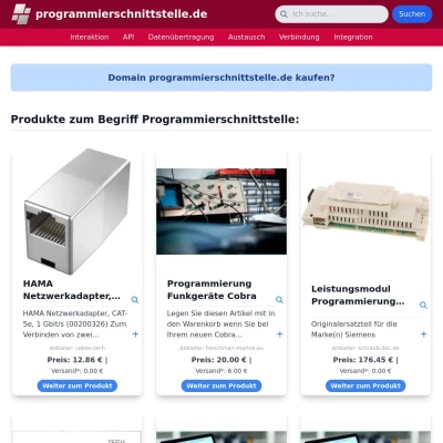 Screenshot programmierschnittstelle.de