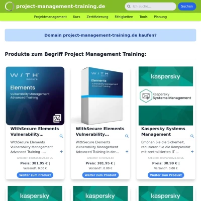 Screenshot project-management-training.de