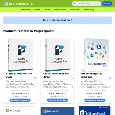 Screenshot projectportal.eu