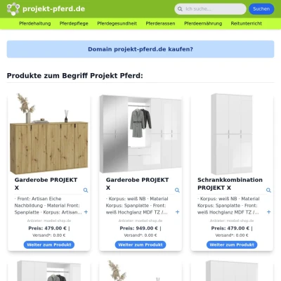 Screenshot projekt-pferd.de