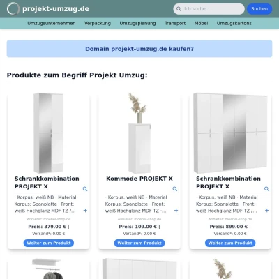 Screenshot projekt-umzug.de