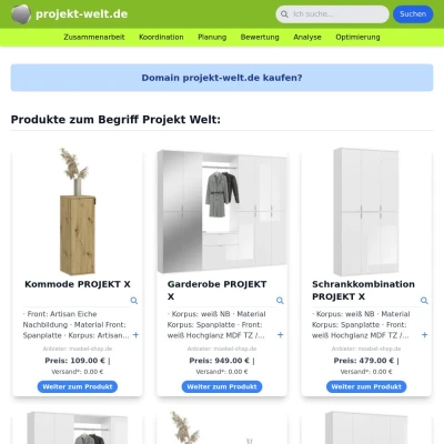 Screenshot projekt-welt.de