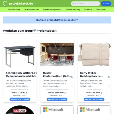 Screenshot projektdatei.de