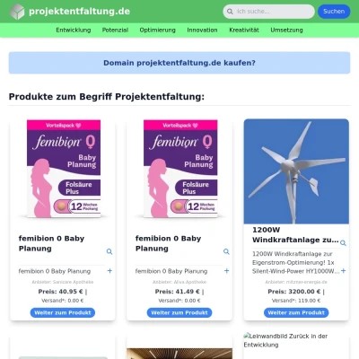 Screenshot projektentfaltung.de