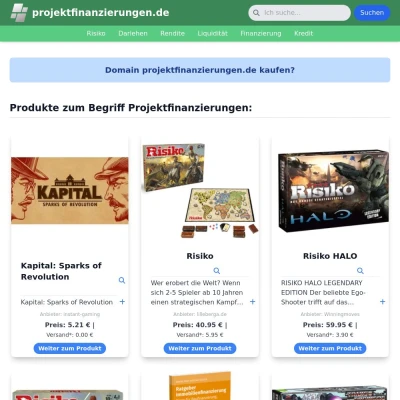 Screenshot projektfinanzierungen.de