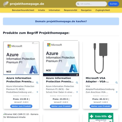 Screenshot projekthomepage.de