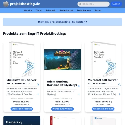 Screenshot projekthosting.de