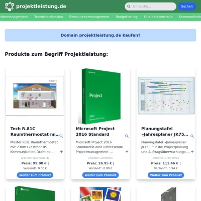 Screenshot projektleistung.de