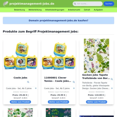 Screenshot projektmanagement-jobs.de