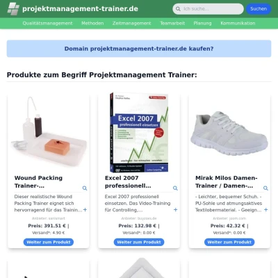 Screenshot projektmanagement-trainer.de