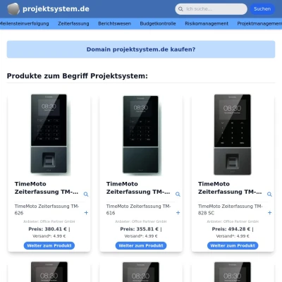 Screenshot projektsystem.de