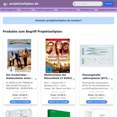 Screenshot projektzeitplan.de