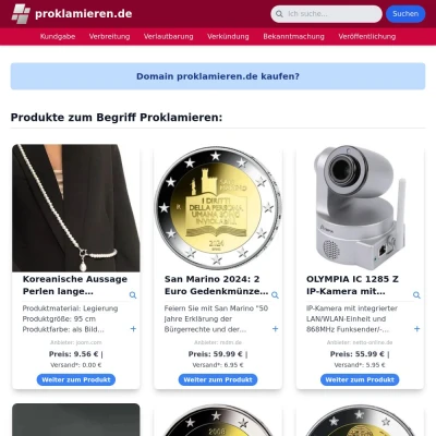 Screenshot proklamieren.de