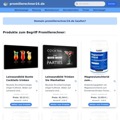 Screenshot promillerechner24.de