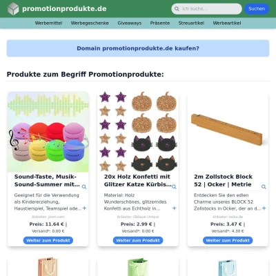 Screenshot promotionprodukte.de