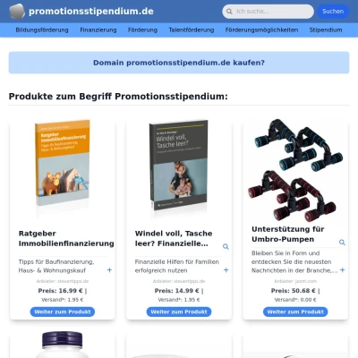 Screenshot promotionsstipendium.de