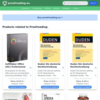 Screenshot proofreading.eu