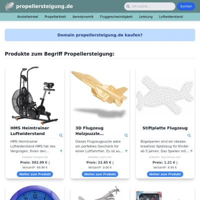 Screenshot propellersteigung.de