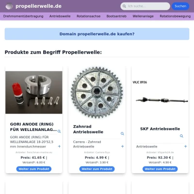 Screenshot propellerwelle.de