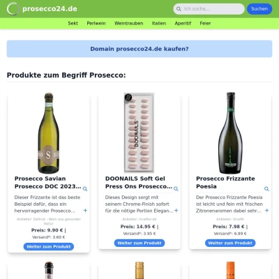 Screenshot prosecco24.de