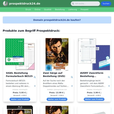 Screenshot prospektdruck24.de