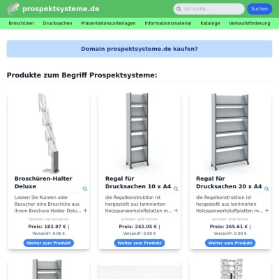 Screenshot prospektsysteme.de