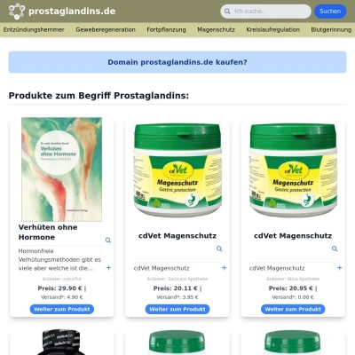 Screenshot prostaglandins.de