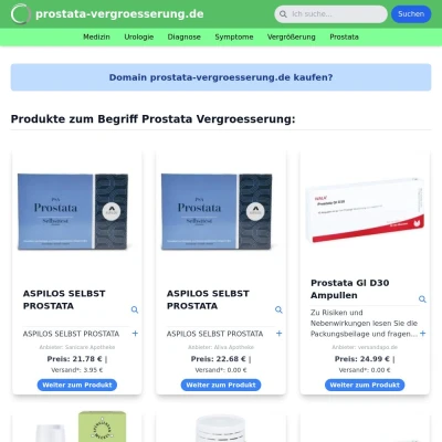 Screenshot prostata-vergroesserung.de