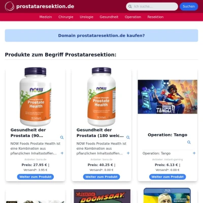 Screenshot prostataresektion.de