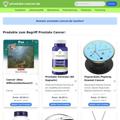 Screenshot prostate-cancer.de