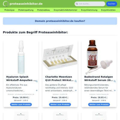 Screenshot proteaseinhibitor.de