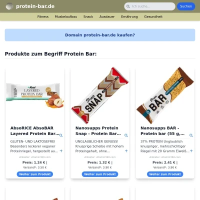 Screenshot protein-bar.de