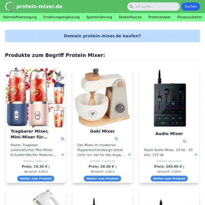 Screenshot protein-mixer.de