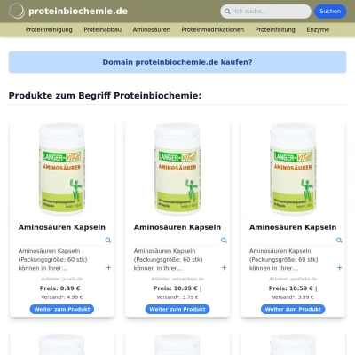 Screenshot proteinbiochemie.de