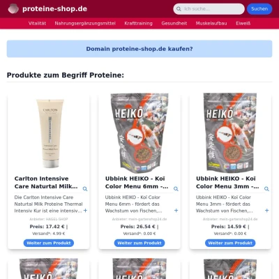 Screenshot proteine-shop.de