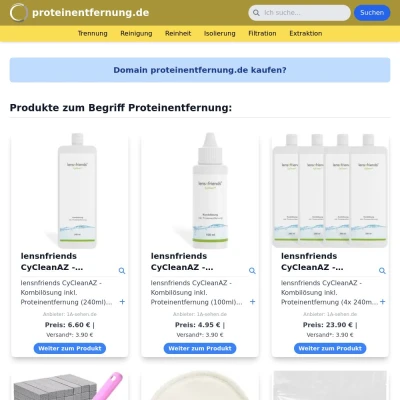 Screenshot proteinentfernung.de