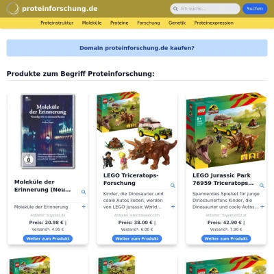 Screenshot proteinforschung.de