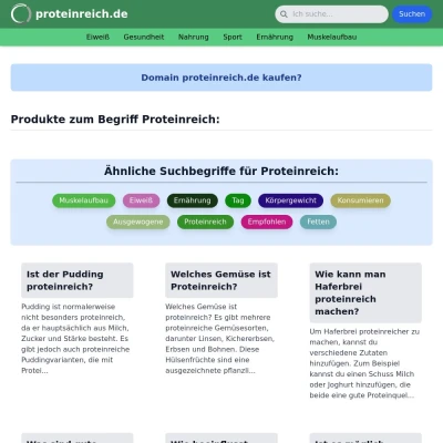 Screenshot proteinreich.de