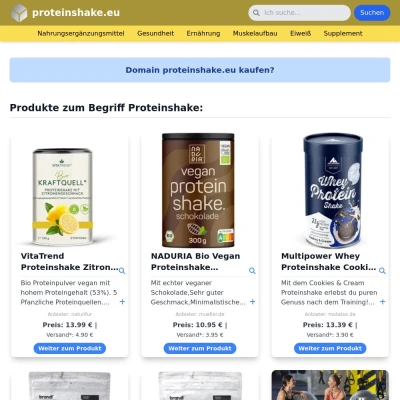 Screenshot proteinshake.eu