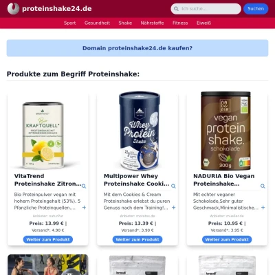 Screenshot proteinshake24.de