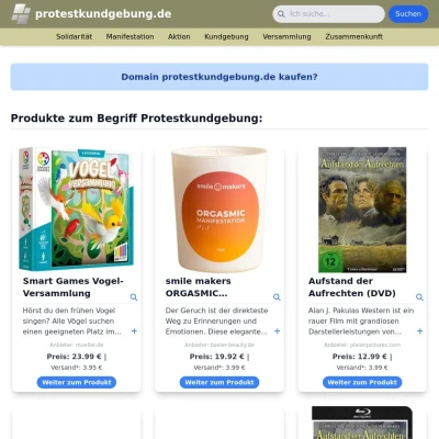 Screenshot protestkundgebung.de