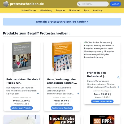 Screenshot protestschreiben.de