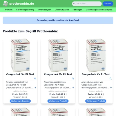 Screenshot prothrombin.de