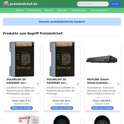 Screenshot protokollchef.de