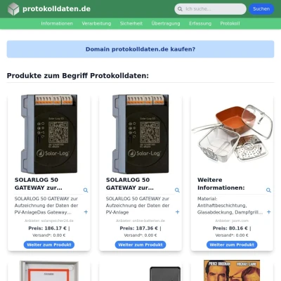 Screenshot protokolldaten.de