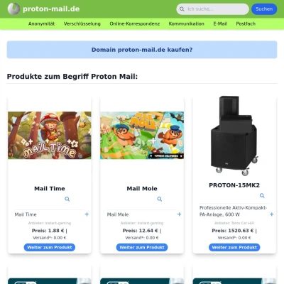 Screenshot proton-mail.de