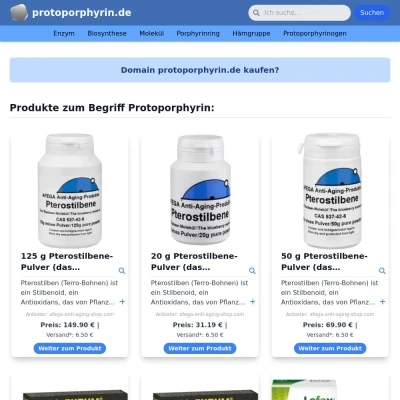 Screenshot protoporphyrin.de